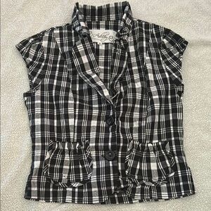 Ashley By 26 International Monochrome Plaid Shirt